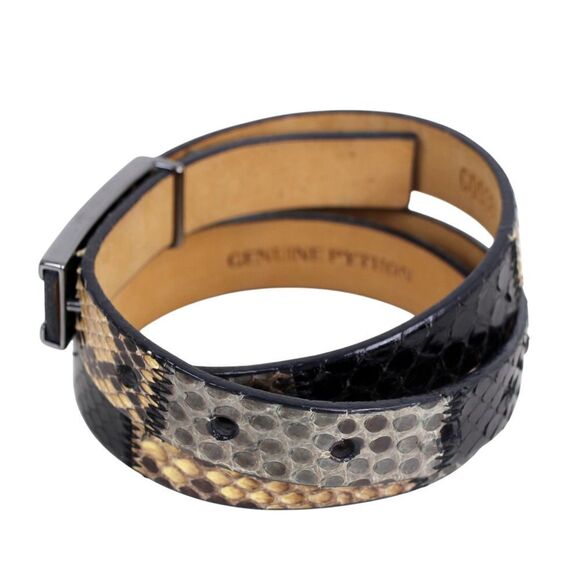 The Worth Collection BLACK GRAY GENUINE PYTHON 3/4\